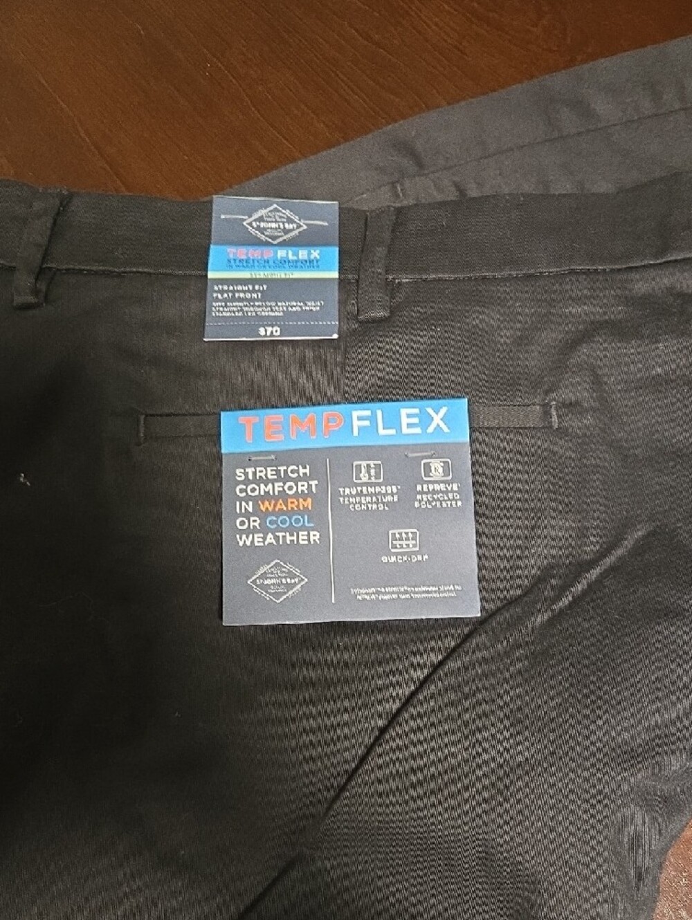St. John's Bay Black TempFlex Men's Chinos - Picture 3 of 4